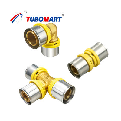 PEX Press Fittings Natural Brass Connection для жилых / коммерческих труб
