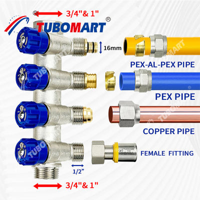 Медь Pex водораспределительный манифолд 2 - 12 выходов Pex сантехнический манифолд