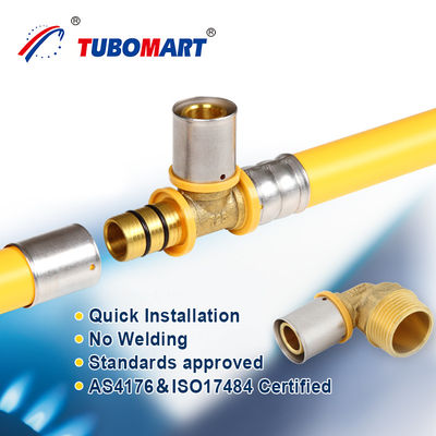 Tubomart Газоснабжение PEX Al PEX трубы композитные лазерные сантехнические материалы Желтый