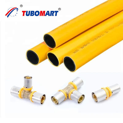 OEM Желтый PEX фитинги Латунная газопроводная система 16-32MM равный розетка PEX прессовая фитинга