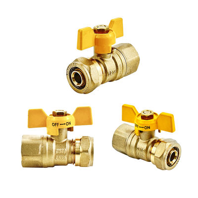 SAI GLOBAL AS4617-2004 Бронзовый шаровой клапан с сертификатом SAI и желтым цветом ручки