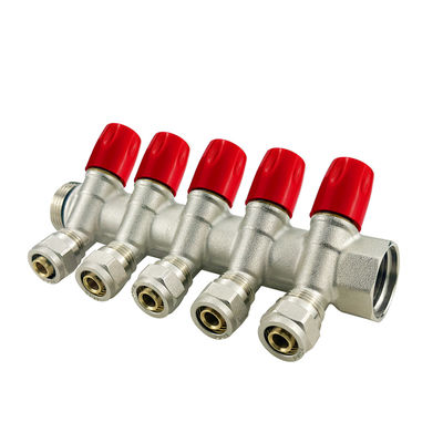 OEM 2-6ways Brass Pex Manifold Customized Size / Normal Temperature Media для подогрева подъездных деталей