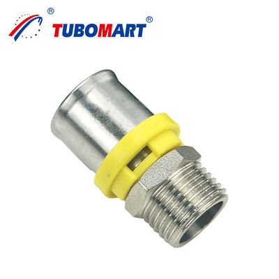 Tubomart CW614N Газовые трубопроводы 1/4-4' PN25 Прессовые трубопроводы PEX Желтый равный локоть Газовые трубопроводы