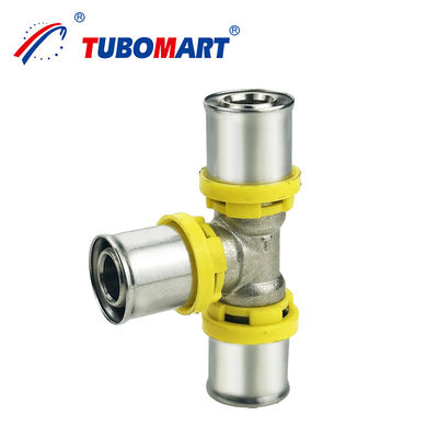 Pex Al Pex TH TYPE Прессовые фитинги для DN15 DN25 Давление Природный латунь Цвет настраиваемый Установка без усилий для газовой системы