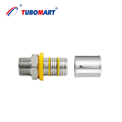 Tubomart Поддержка на заказ OEM латунь PEX AL PEX Фитинги Газовая водопроводная система Жёлтый 16-32MM Socket Tee Локоть