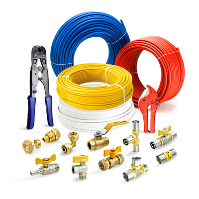 Tubomart 16-32mm Фабричная цена OEM Синий настройка Pex фитинги Pex Al трубопроводный разъединитель латунь Pex прессы фитинги прессы