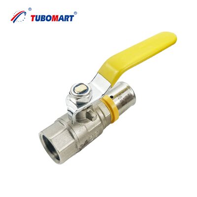 Прессовые латунные фитинги, прессовые шаровые клапаны для многослойных труб Pex Al Pex Кованный процесс ISO17484 ISO9001 Сертифицированное точное управление потоком газа